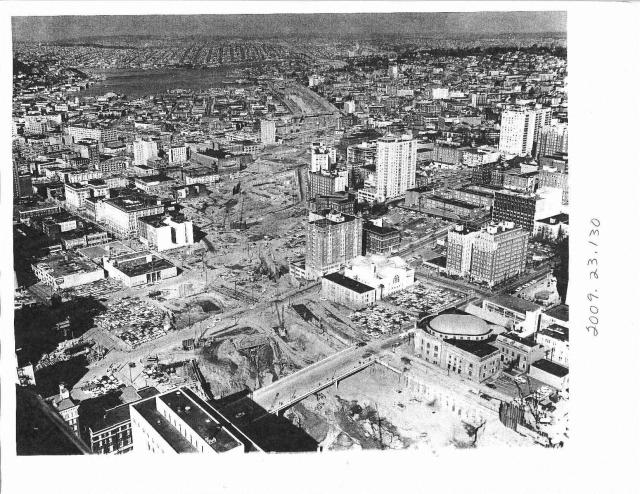 Demolition and construction through Downtown, circa 1960s.