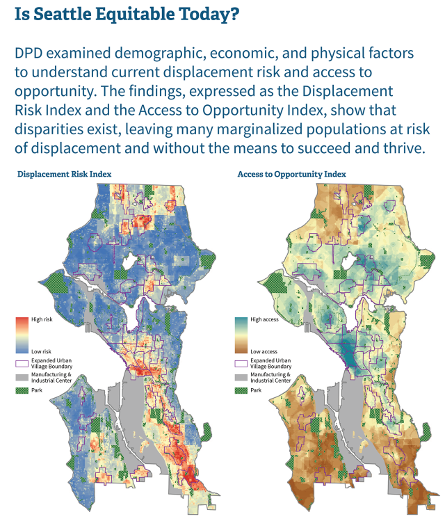 Displacement and opportunity indices developed by DPD. (City of Seattle)